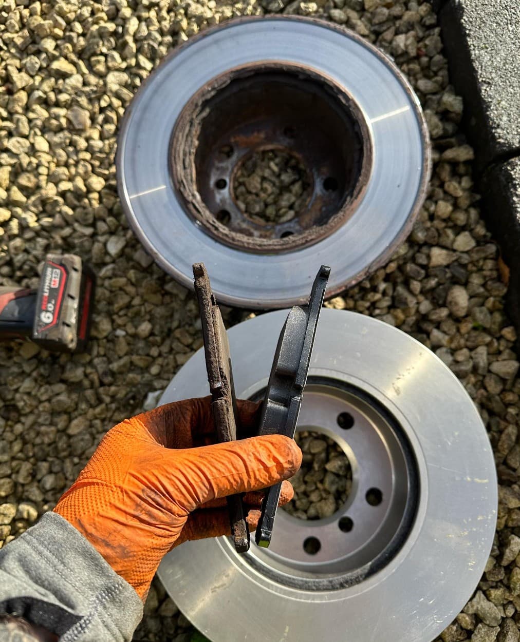 Mechanic working on a car